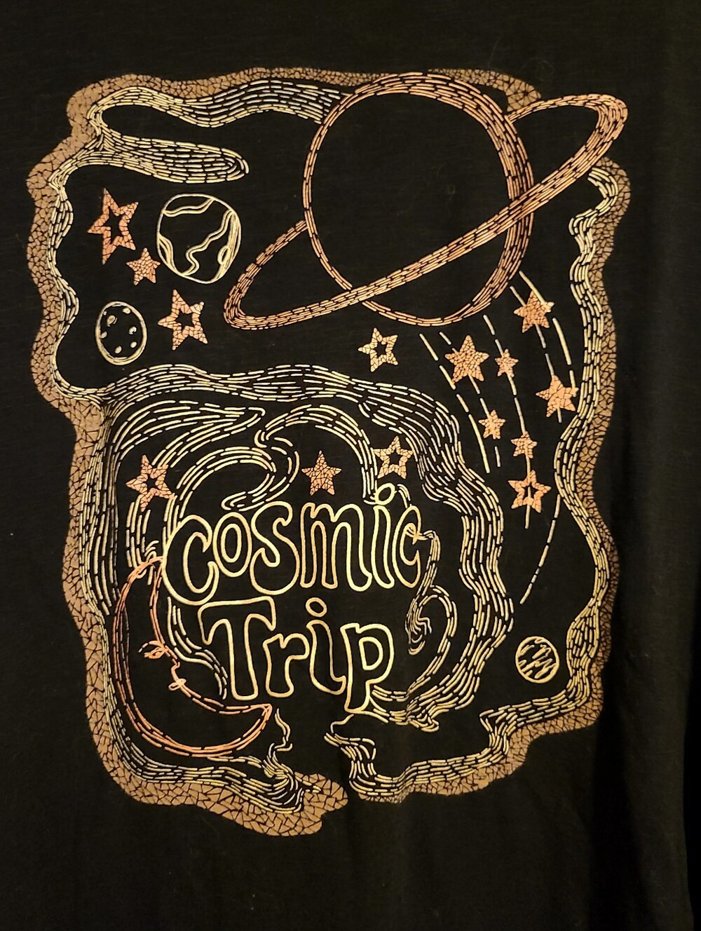Torrid Cosmic Trip Graphic Black Long Sleeve Tunic Shirt Sz 3 - Picture 2 of 3